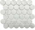 Carrara White Matte Large Penny Round 2" Mosaic