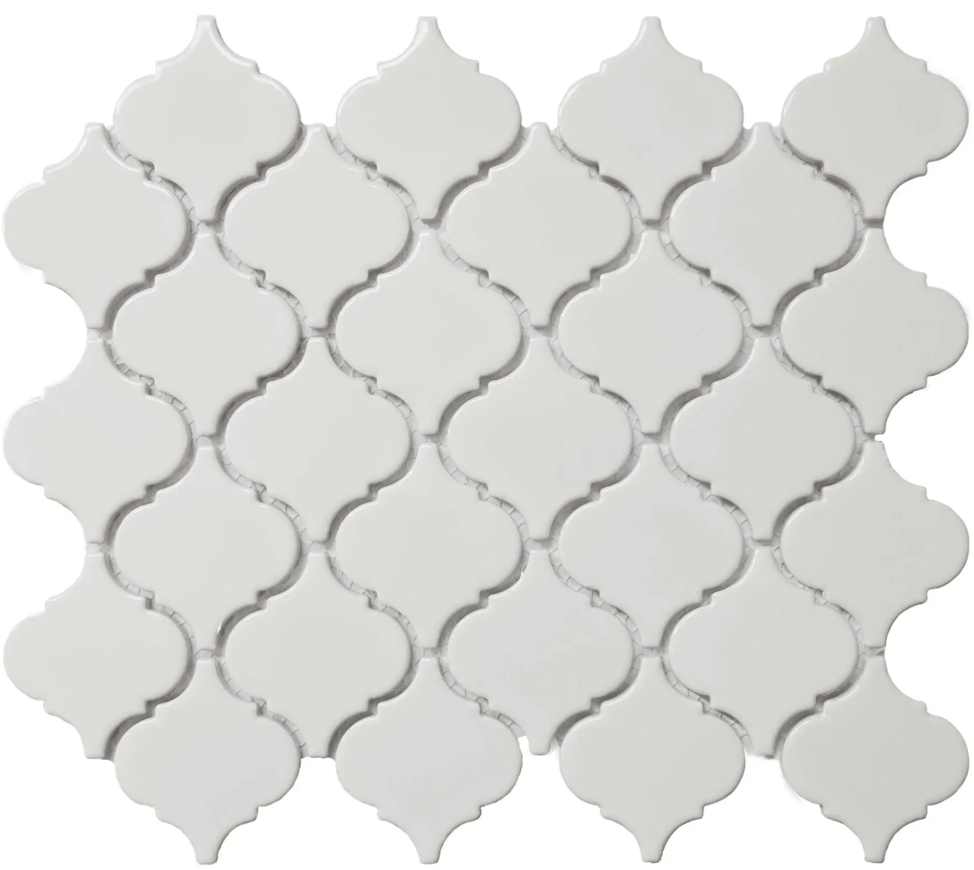 White Matte Lantern Mosaic 12"x12"