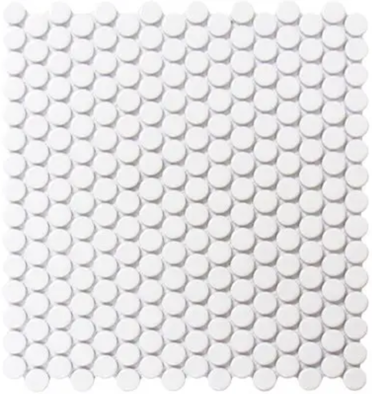 White Glossy Penny Round 12"x12" Mosaic